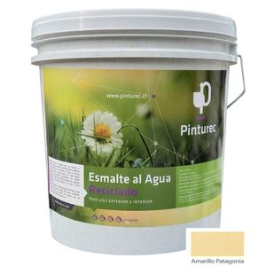 Esmalte al Agua Reciclado Satinado Amarillo Patagonia 4G