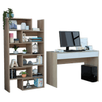 Combo-Office-40-Escritorio---Biblioteca---Rovere---Blanco-TuHome