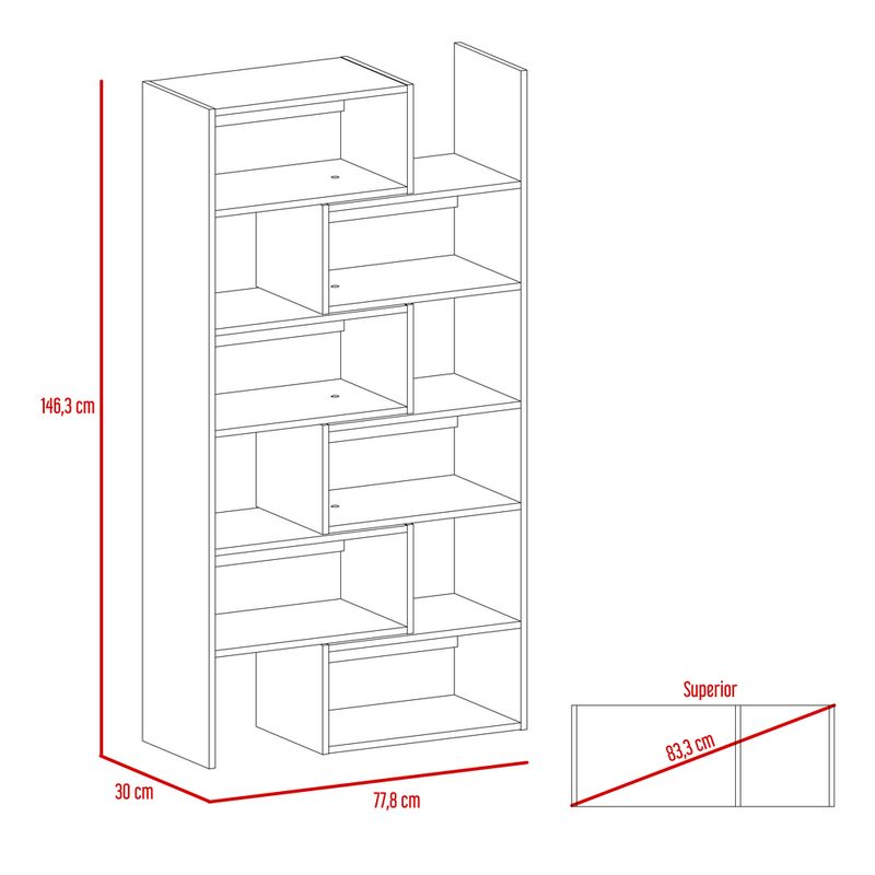 Combo-Office-40-Escritorio---Biblioteca---Rovere---Blanco-TuHome