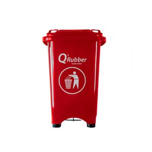 Contenedor Basura c 50 Lts. Con Pedal Rojo Qrubber