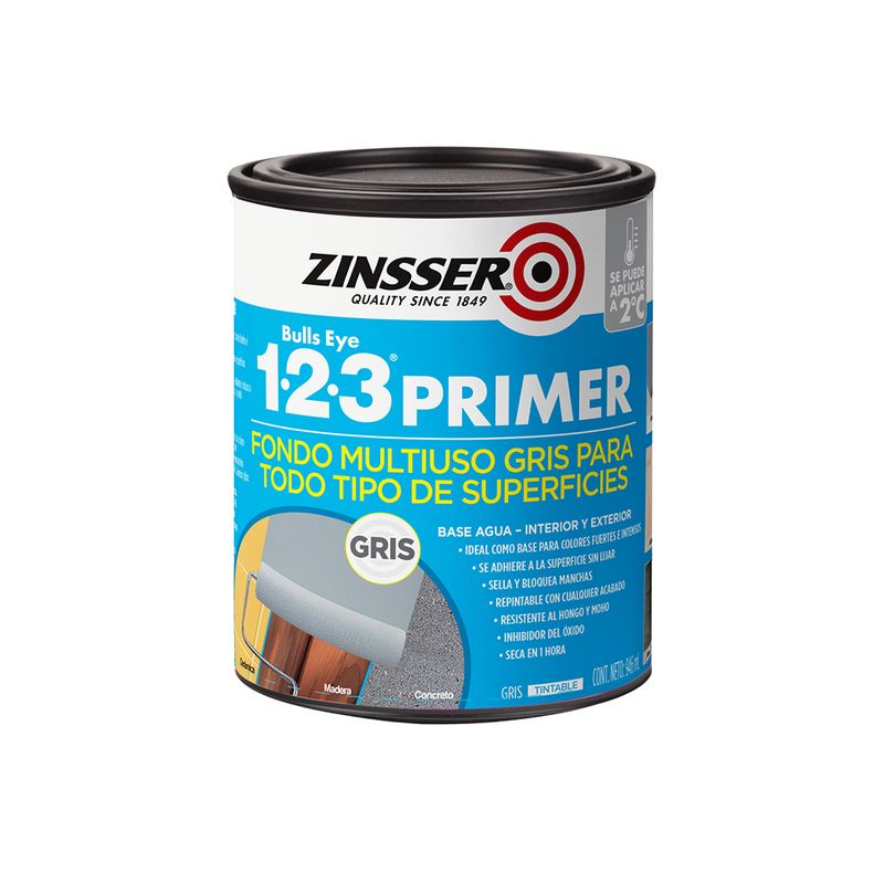 Primer Gris Mate Zinsser 123 946ml RustOleum