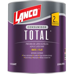 Pintura Latex Total Blanco 1/4Gl Lanco