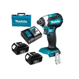 Atornillador de Impacto Inalámbrico 18V + 2 Baterías + Cargador DTD155RFE Makita