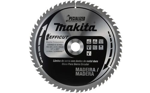 Disco Sierra Efficut 305mm X 30mm×60t (con buje 25.4mm&15.88) B-67402