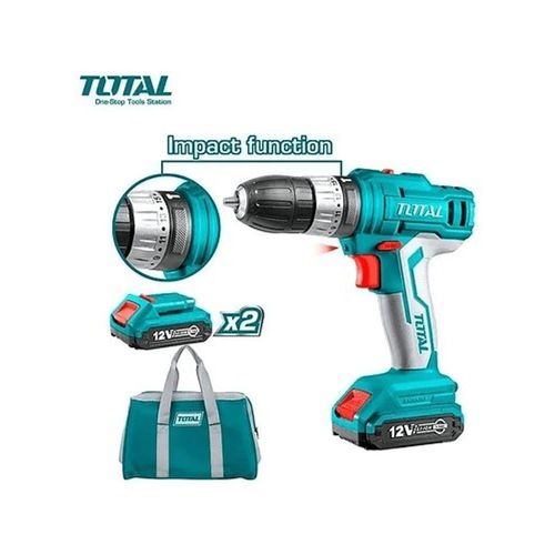 Taladro Inalámbrico TDLI1222 12v + 2 Baterías + Cargador + Bolso Total (10mm)