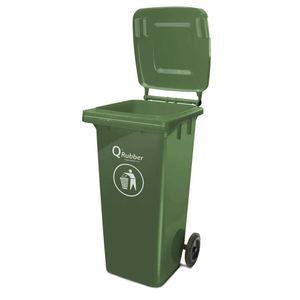 Contenedor Basura 120 lt Verde Qrubber