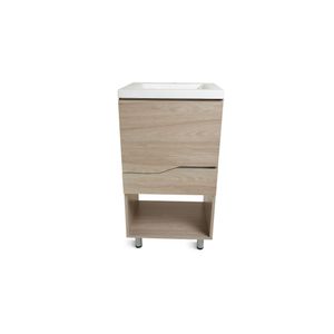 Mueble Medium a Piso + Lavatorio Madera Natural Rohoi