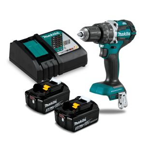 Taladro Atornillador Percutor DHP484RFE Inalámbrico 18V Max. Torque 60 N.M + 2 Baterías 3 A.h + Cargador Makita