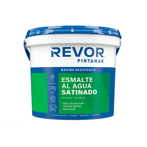 Esmalte Al Agua Satinado Pintamax Revor Blanco 1 Gl