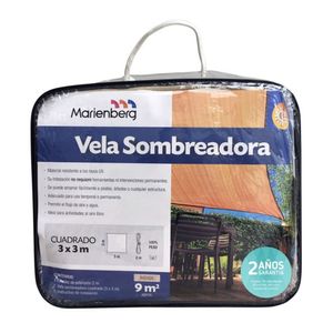 Vela Sombreadora Cuadrada de 3x3 Beige