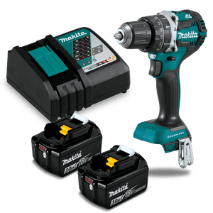 Taladro Atornillador Percutor DHP484RFE Inalámbrico 18V Max. Torque 60 N.M + 2 Baterías 3 A.h + Cargador Makita