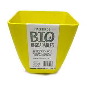 Macetero Bio Cuadrado Amarillo Decogreen