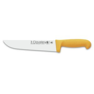 Cuchillo Carnicero Inox 20cm #1384 Amarillo 3 Claveles