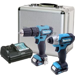 Taladro Atornillador 10Mm DF333D + Atornillador De Impacto TD110D 12V Max Con DC10SB - CLX224SAX Makita