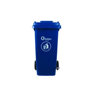 Contenedor Basura 120 Lts. con Pedal Azul QRubber