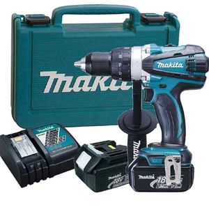 Taladro Atornillador Inalámbrico 18V + 2 Baterías + Cargador + Makpac DDF458RFE Makita