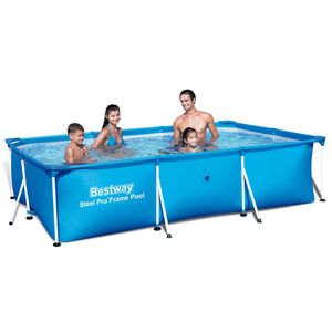 Piscina rectangular 300 x 201 x 66 cm estructural Steel Pro bestway Azul