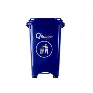 Contenedor Basura c 50 Lts. Con Pedal Azul Qrubber