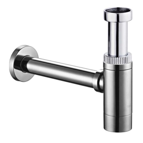 Sifón Lavatorio Cromado 1 1/4´´ Con Tubo 12 cm C/Cola 10 cm Fas Cromo