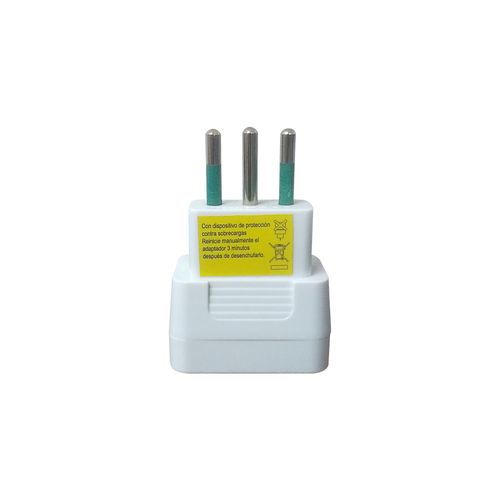 Macho Adaptador 16A A 10A Blanco C/Proteccion MEC