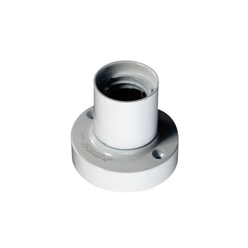 Base Recta E-27 Fenoplastico Blanco MEC