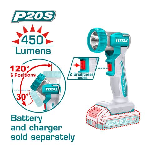Lampara de Trabajo Inalambrica Total 20V 8W LED PowerShare P20S -TOTAL