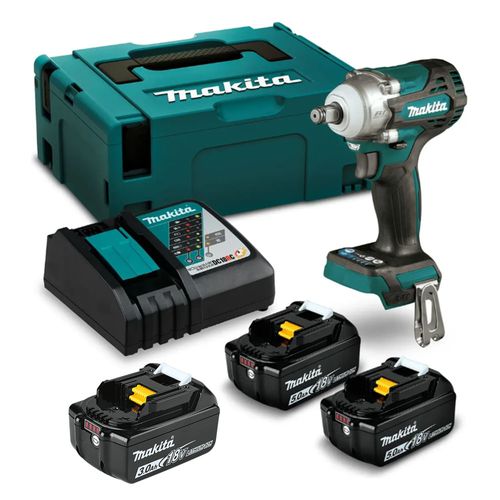 Llave de impacto inalámbrica 18v 1/2" 330NM + 3 baterías y cargador - Makita DTW300RTJ-1
