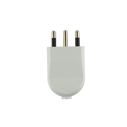 Macho Plano Salida Recta C/Tierra 250V/16A Blanco MEC