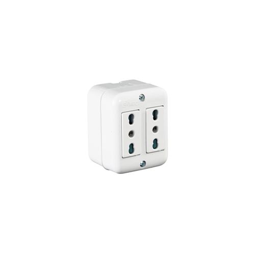 Tomacorriente Doble 2P+T Bipaso 250V/10-16A  MEC