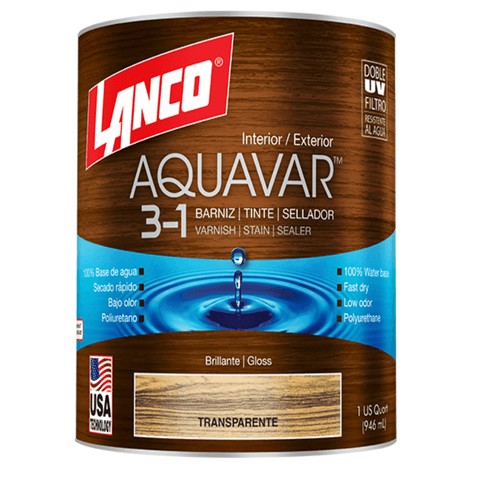 Barniz Aquavar Transparente 1/4Gl Lanco