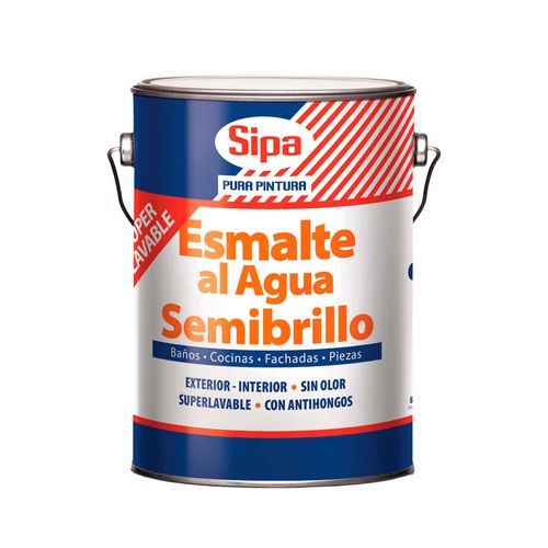 Esmalte al Agua Semibrillo 1GL Crema Sipa