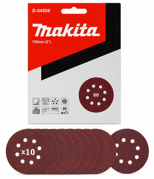 DISCO LIJA TELA VELCRO 5" #60 D-54508 10UND. (MAKITA)