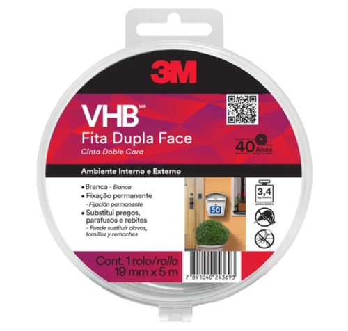 Cinta Doble Contacto Exterior Vhb 19Mm X 5Mt 3M